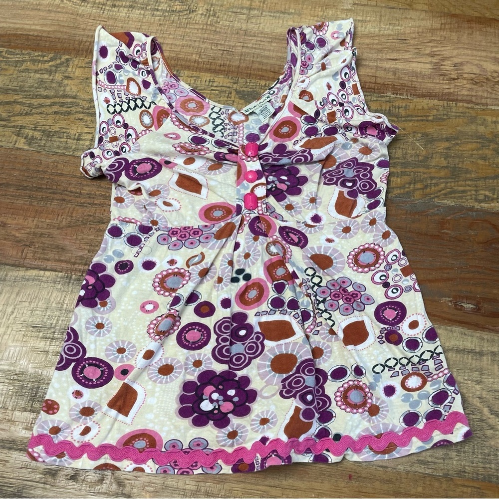 Y2K babydoll cotton top purple pink Blue Plate women’s small